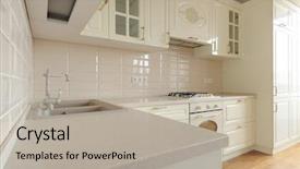  Presentation with cream - PPT theme featuring exhaust - modern spacioius cream colored kitchen background and a light gray colored foreground