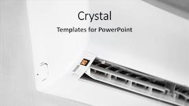  Presentation with conditioner - Beautiful PPT theme featuring exhaust fan - air conditioner on wall background backdrop and a white colored foreground
