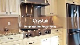  Presentation with stainless steel - Cool new PPT layouts with exhaust fan - interior of modern luxury kitchen backdrop and a coral colored foreground