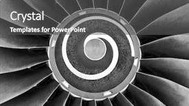  Presentation with rotor - Audience pleasing PPT theme consisting of exhaust fan - jet engine intake turbine cone backdrop and a dark gray colored foreground