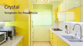  Presentation with kitchen design - Amazing PPT layouts having exhaust fan - modern design kitchen with yellow backdrop and a yellow colored foreground