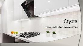  Presentation with kitchen - Theme consisting of exhaust fan - modern white kitchen background and a light gray colored foreground