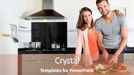  Presentation with young happy couple - Slide deck with exhaust fan - portrait of happy young couple background and a coral colored foreground