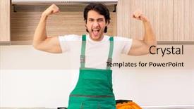  Presentation with solar oven - Slides with exhaust fan - young contractor repairing oven background and a lemonade colored foreground
