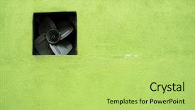  Presentation with harley davidson motorcycle exhaust - Presentation theme having exhaust fan on green wall background and a yellow colored foreground