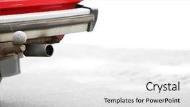  Presentation with car park - Audience pleasing PPT layouts consisting of exhaust pipe and back part backdrop and a white colored foreground
