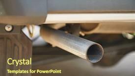  Presentation with pipe - PPT layouts featuring exhaust pipe of a car background and a tawny brown colored foreground