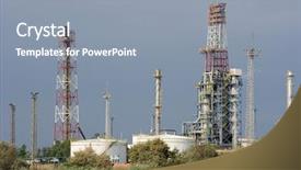  Presentation with towers - Presentation design having exhaust system - industrial complex of an oil background and a  colored foreground