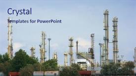  Presentation with refinery - Presentation theme with exhaust system - parts of an oil refinery background and a light blue colored foreground