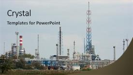  Presentation with refinery - Cool new presentation with exhaust system - parts of an oil refinery backdrop and a  colored foreground