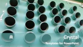  Presentation with pipe - Cool new PPT theme with exhaust system - ventilation pipe backdrop and a teal colored foreground