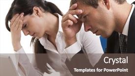  Presentation with bad news - Presentation theme consisting of exhausted busienss people maybe background and a gray colored foreground