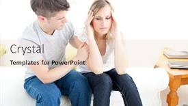  Presentation with living room - Audience pleasing presentation theme consisting of exhausted-couple-having-an-argue backdrop and a lemonade colored foreground