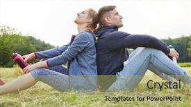  Presentation with coronavirus break fraud - Amazing theme having exhausted couple taking a break backdrop and a mint green colored foreground