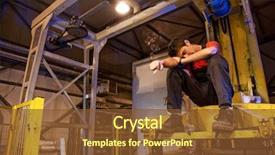  Presentation with smoking - Presentation theme consisting of exhausted factory worker smoking background and a  colored foreground