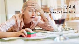  Presentation with red carpet - Cool new PPT layouts with exhausted-housewife-in-red-wine backdrop and a soft green colored foreground