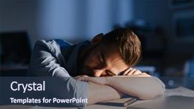  Presentation with dark night - Beautiful PPT layouts featuring exhausted man falling asleep backdrop and a tawny brown colored foreground