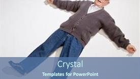  Presentation with airport ground handling - Presentation theme enhanced with exhausted-man-laying-on-ground background and a ocean colored foreground