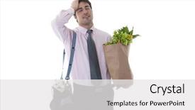  Presentation with diaper - Slides consisting of exhausted man with diaper bag background and a white colored foreground