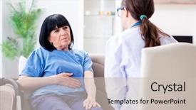  Presentation with 4 years old children and doctor - Colorful PPT layouts enhanced with exhausted nurse - young doctor visiting old mature backdrop and a soft green colored foreground