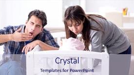  Presentation with newborn baby - Theme with exhausted nurse - young parents with their newborn background and a lemonade colored foreground