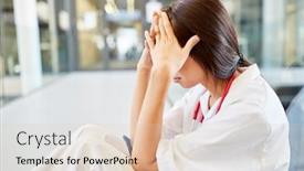  Presentation with medicine burnout - Beautiful slide deck featuring exhausted-nurse-or-medicine-student backdrop and a lemonade colored foreground