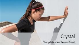  Presentation with back pain - Slide deck enhanced with exhausted of cardio workout breathing background and a light gray colored foreground