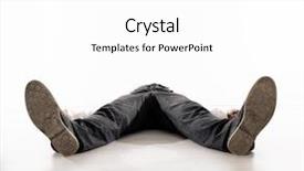  Presentation with floor - Cool new presentation theme with exhausted or dead man lying backdrop and a white colored foreground