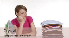  Presentation with ironing - Theme with chinese man walking on boardwalk background and a dark gray colored foreground