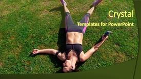  Presentation with workout - Beautiful presentation featuring exhaustion - exhausted runner after fitness running backdrop and a tawny brown colored foreground