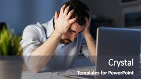  Presentation with documentation - Beautiful theme featuring exhaustion - portrait of exhausted man working backdrop and a  colored foreground