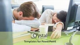  Presentation with computer science university - Theme enhanced with exhaustion - students with fatigue sleep background and a  colored foreground