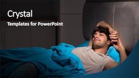  Presentation with tired - PPT theme with exhaustion - tired exhausted man sleeping background and a dark gray colored foreground