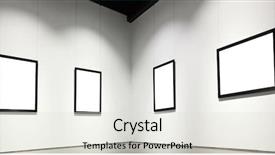  Presentation with exhibition - Audience pleasing presentation consisting of exhibition hall with empty frames backdrop and a sky blue colored foreground