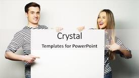  Presentation with movie theater loving couple - PPT theme featuring exhibition poster - lovely couple holding a banner background and a  colored foreground