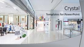  Presentation with fashion - PPT theme having exhibition poster - mannequins in fashion shop display background and a lemonade colored foreground