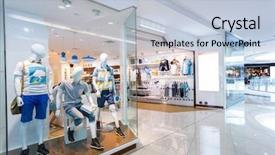  Presentation with exhibition - Theme featuring exhibition poster - mannequins in fashion shopfront background and a lemonade colored foreground