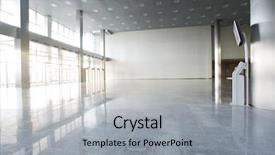  Presentation with modern building - Cool new presentation design with exhibitions conferences - modern empty building with informational backdrop and a light gray colored foreground