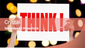  Presentation with hands holding - PPT theme with exhortation - think female hands holding background and a coral colored foreground