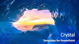  Presentation with cave - PPT theme having exit from blue cave background and a ocean colored foreground