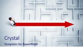  Presentation with maze - Audience pleasing PPT theme consisting of exit plan - business man looking at maze backdrop and a sky blue colored foreground