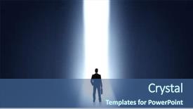  Presentation with end - PPT theme with exit plan - businessman standing and seeing background and a ocean colored foreground