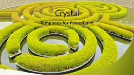  Presentation with corporate labyrinth - Presentation theme enhanced with exit plan - hedges labyrinth background and a gold colored foreground