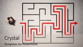  Presentation with lost - Beautiful slides featuring exit plan - lost businessman found the way backdrop and a soft green colored foreground