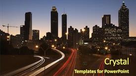 Presentation with ramp - Presentation theme enhanced with exit ramp - cars on a freeway traveling background and a wine colored foreground