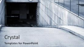  Presentation with car park - Presentation theme with exit ramp - entrance to the underground car background and a lemonade colored foreground