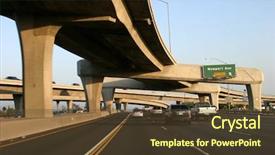  Presentation with ramp - Colorful presentation enhanced with exit ramp - freeways intersect backdrop and a tawny brown colored foreground