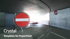  Presentation with ramp - Presentation design featuring exit ramp - parking background and a dark gray colored foreground