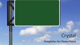  Presentation with ramp - Theme enhanced with exit ramp - traffic sign green background and a light blue colored foreground
