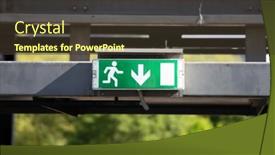  Presentation with stadium - Presentation featuring exit-sign-at-the-stadium background and a tawny brown colored foreground